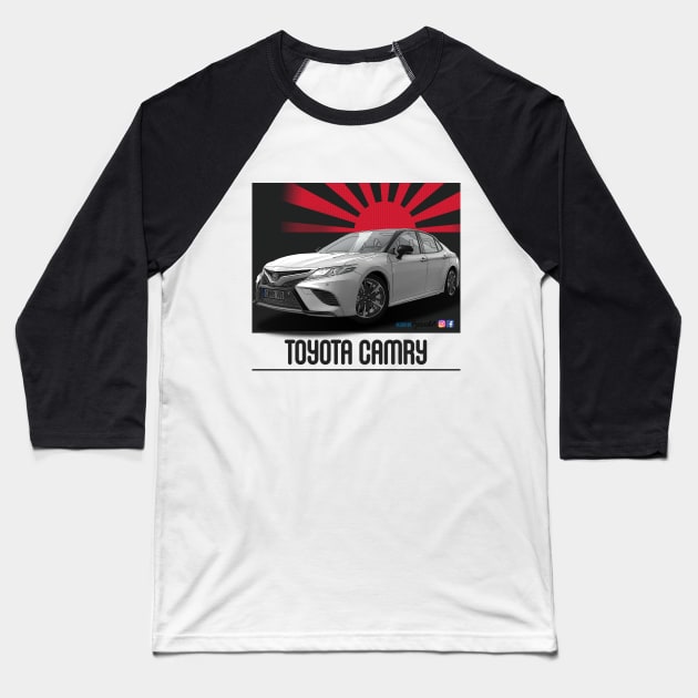 Toyota Camry White Baseball T-Shirt by PjesusArt